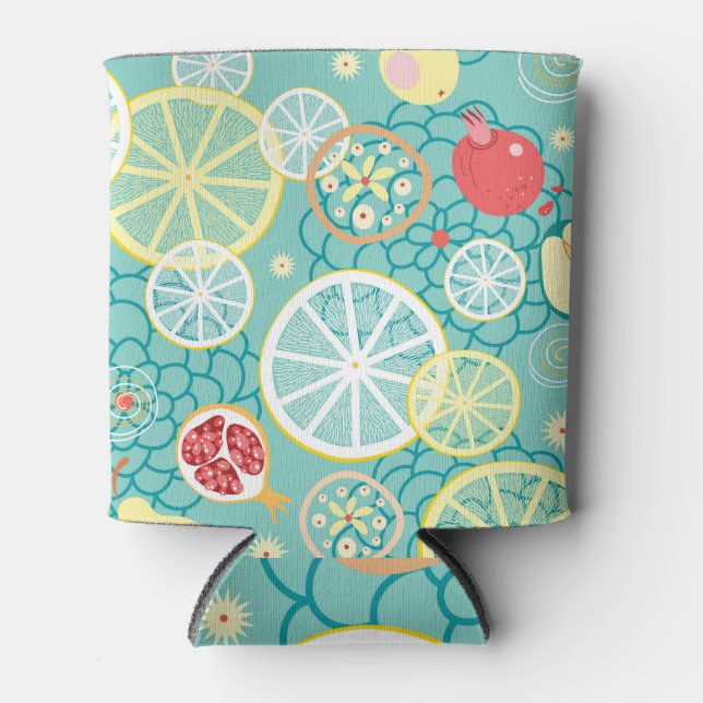 Fruit Texture, Vibrant Background. Can Cooler (Front)