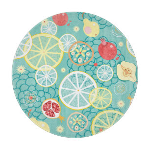 Fruit Texture, Vibrant Background. Cutting Board