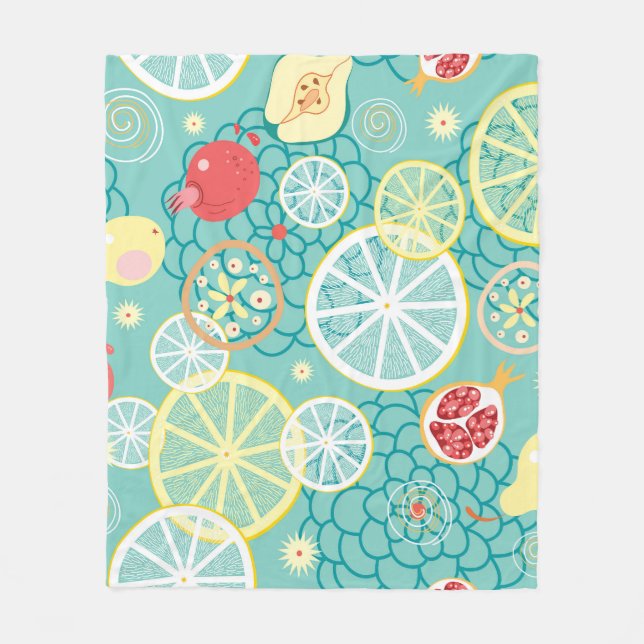 Fruit Texture, Vibrant Background. Fleece Blanket (Front)
