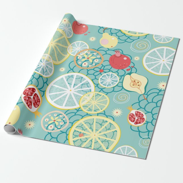 Fruit texture wrapping paper (Unrolled)