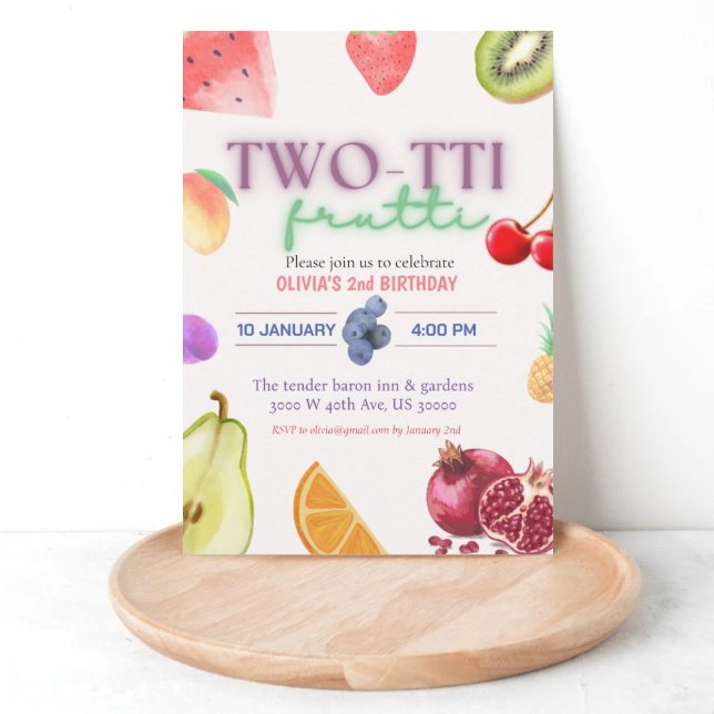 Fruit theme 2nd birthday invitation  (Creator Uploaded)