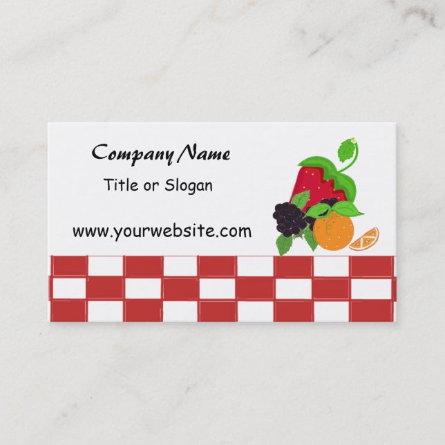 Fruit Theme Chequered  Business Card (Front)