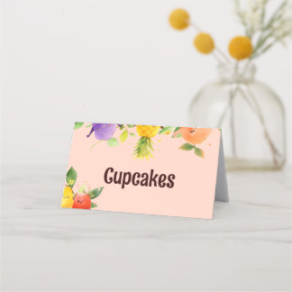 Fruit Themed Birthday Food Tent Card