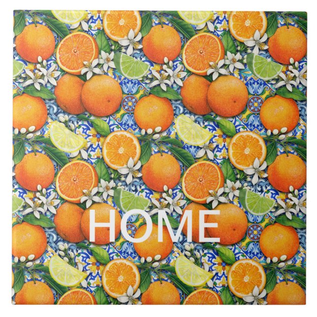 Fruit themed  ceramic tile (Front)