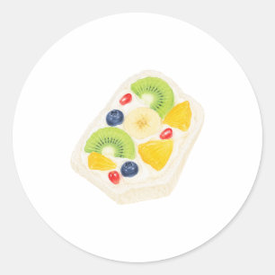 Fruit Toast Cream Cheese Kiwi Blueberry Breakfast  Classic Round Sticker