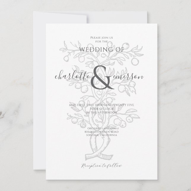 Fruit Tree Branch Wedding  Invitation (Front)