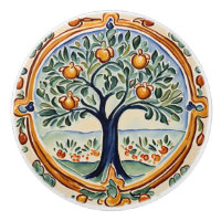 Fruit Tree Mediterranean Italian Rural Folk Art