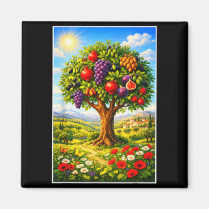 Fruit Tree Tu Bishvat Hebrew Awareness Support Magnet
