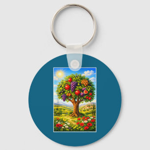 Fruit Tree Tu Bishvat Hebrew Survivor Design Key Ring