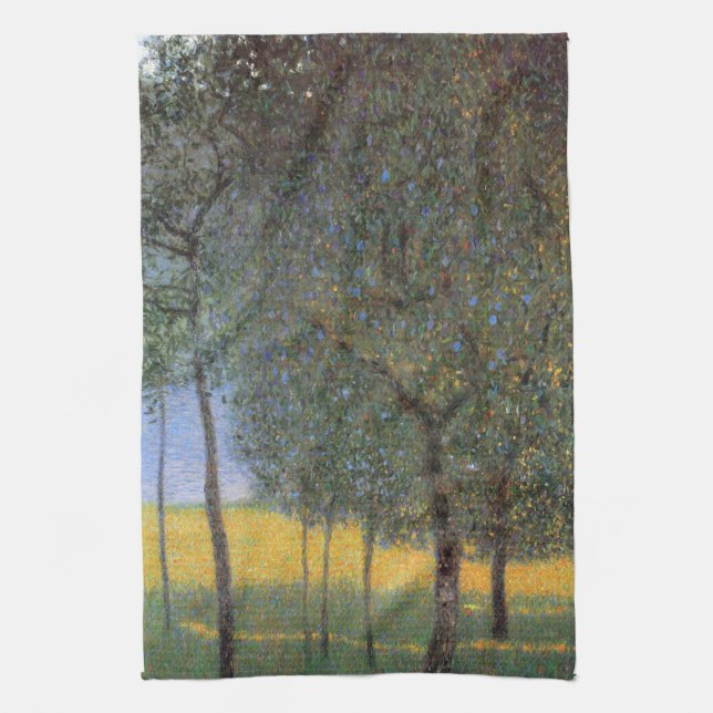Fruit Trees, Gustav Klimt Tea Towel (Vertical)