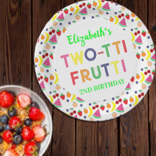 Fruit Two-tti Frutti 2nd Birthday Paper Plate