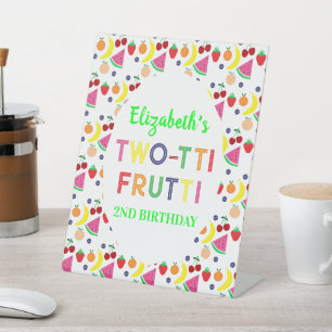 Fruit Two-tti Frutti 2nd Birthday Pedestal Sign