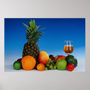 Fruit varieties and juice poster