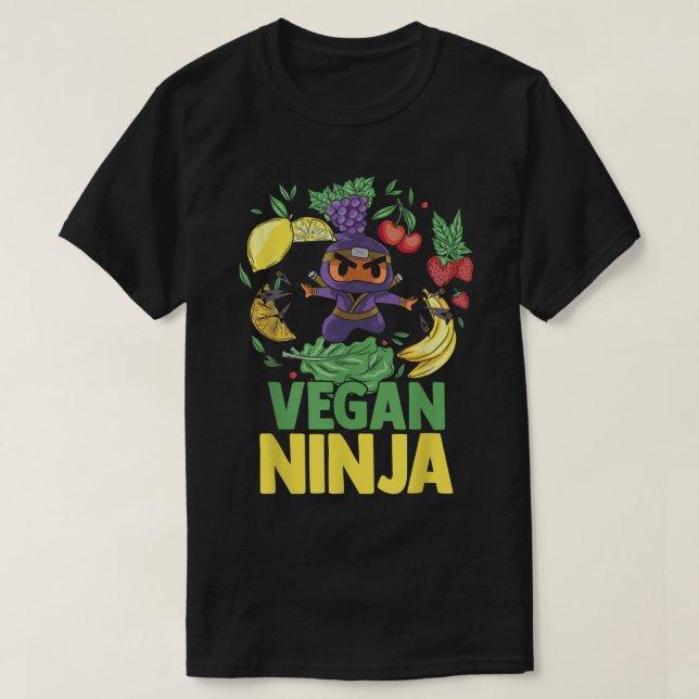 Fruit Vegan Ninja Vegetable Vegetarian Foodies T-S T-Shirt (Design Front)