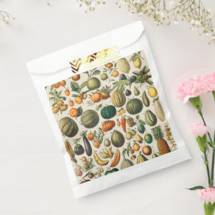 Fruit Vegetable Botanical Scientific Illustration Favour Bag