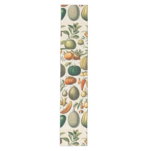 Fruit Vegetable Botanical Scientific Illustration Medium Table Runner