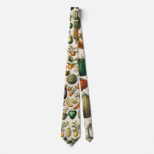 Fruit Vegetable Botanical Scientific Illustration Tie