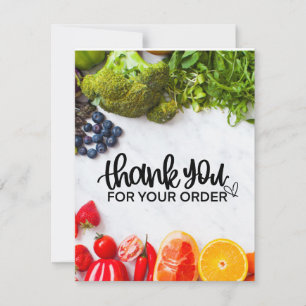 Fruit Vegetable Grocery Shop themed Thank You Car Card