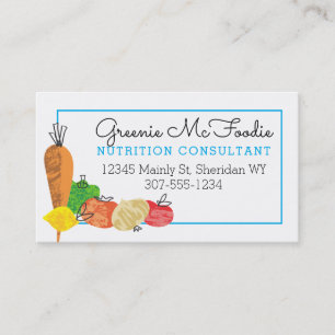 Fruit vegetable organic healthy chef nutritionist business card