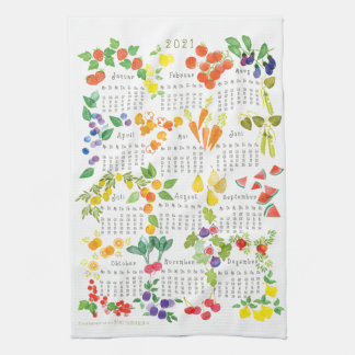 Fruit Vegetables - Calendar 2021 Tea Towel