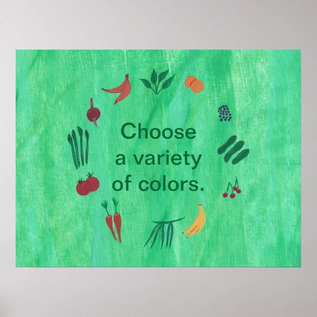 Fruit Vegetables Choose Variety of Colours Posters (Front)