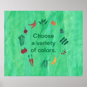 Fruit Vegetables Choose Variety of Colours Posters