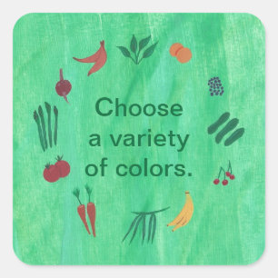 Fruit Vegetables Choose Variety of Colours Sticker