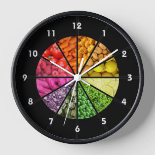 Fruit & Vegetables Colourful Nutrition Health Cloc Clock