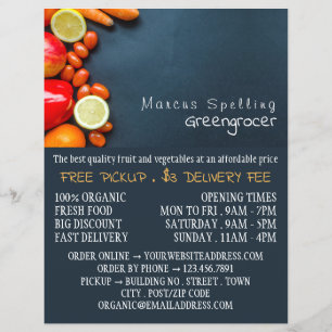 Fruit & Vegetables, Greengrocer Advertising Flyer