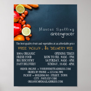 Fruit & Vegetables, Greengrocer Advertising Poster