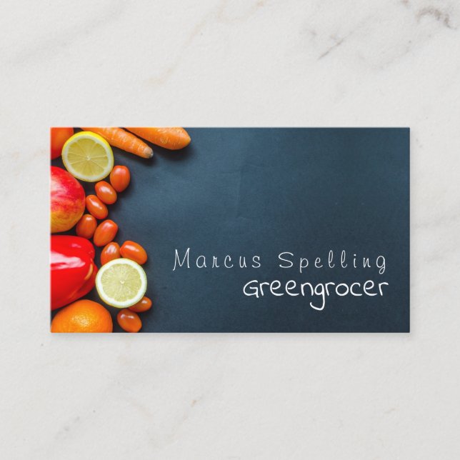 Fruit & Vegetables, Greengrocer Business Card (Front)