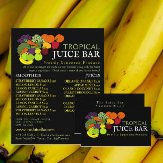 Fruit & Vegetables, Juice Bar Business Card