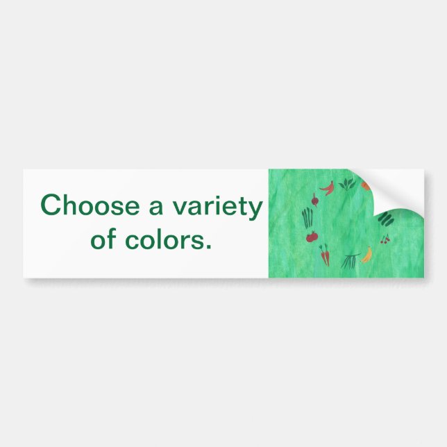Fruit Vegetables Variety of Colours Bumper Sticker (Front)