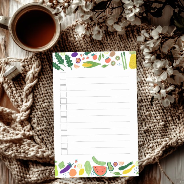 Fruit & Veggies Border Grocery Shopping Checklist Post-it Notes (Fruit & Veggies Border Grocery Shopping Checklist Post-it Notes
)