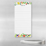 Fruit & Veggies Grocery Shopping Market List Magnetic Notepad<br><div class="desc">Make your shopping lists in style with this customisable grocery shopping,  meal planning or to-do list notepad. Customise or add text to suit your needs. Keep or delete the lines too. Check my shop for more sizes and styles!</div>