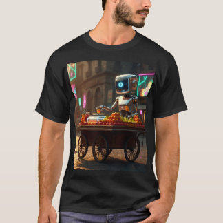 Fruit Vendor Robot – Egyptian Street Fusion Art T-Shirt