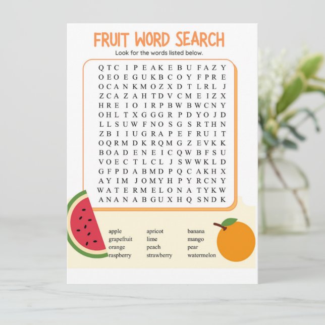 Fruit word search (Standing Front)