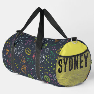 Fruit Yellow Custom Name Duffle Bag