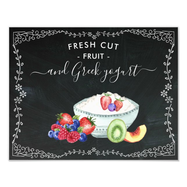 Fruit & Yogurt Station Chalkboard Sign (Front)