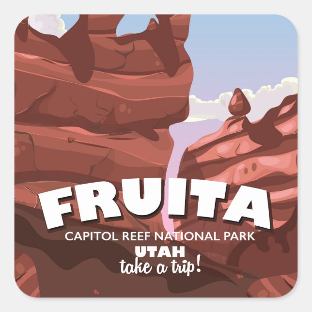 Fruita Capitol Reef National Park Utah Square Sticker (Front)