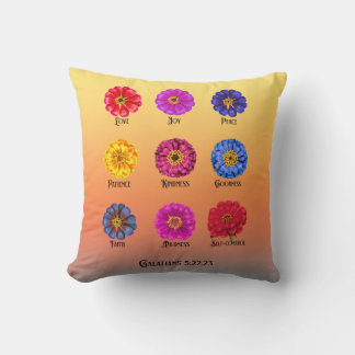 Fruitage of the spirit With Zinnias  Cushion