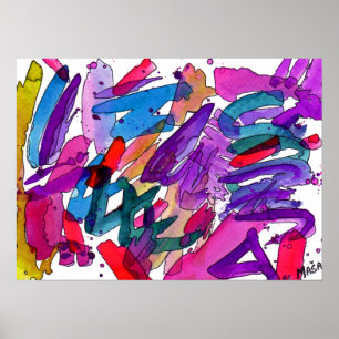 Fruital Doodle Do Abstract Art Poster