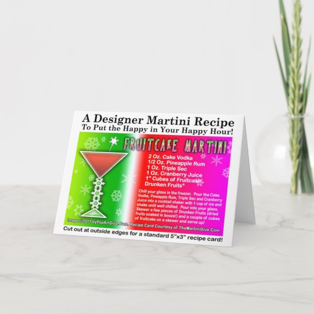 Fruitcake Christmas Martini Recipe Greeting Card (Front)