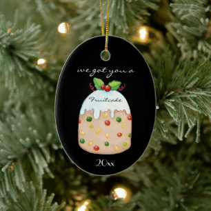 Fruitcake Funny Family Name Ceramic Ornament