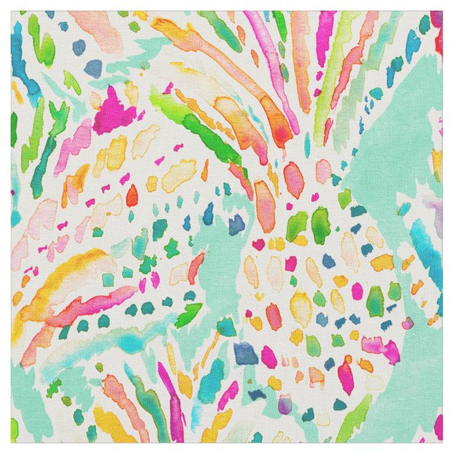 FRUITFETTI Colourful Party Pineapples Fabric (Close Up)