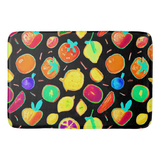 Fruitful Neon Visions Design Bath Mat (Front)