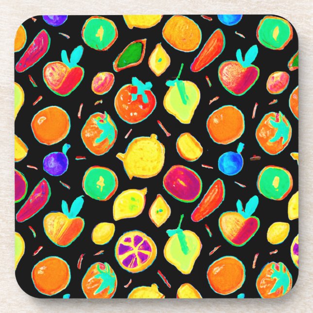 Fruitful Neon Visions Design Coaster (Front)