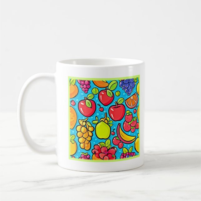 Fruitful Pattern Design Coffee Mug (Left)
