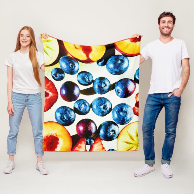 Fruitful Vibrance Pattern Fleece Blanket (In Situ)