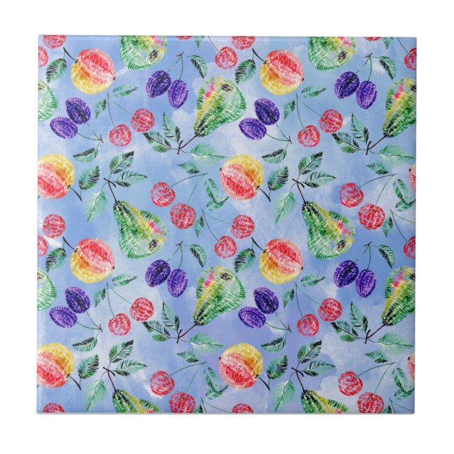 Fruits and berries. ceramic tile (Front)